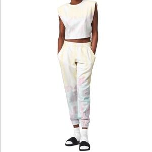 All Saints | NWT Size 10 Pippa Yellow & Lilac Tie Dye Joggers orig $155